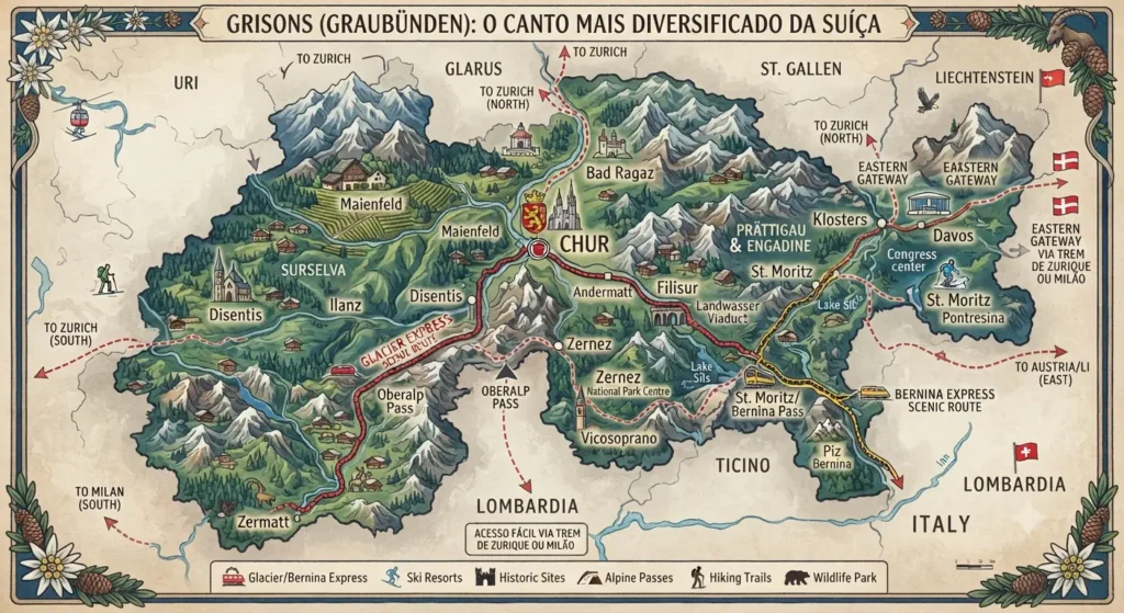Mapa dos Grisões