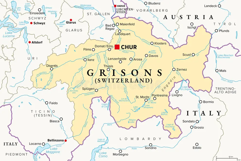 Mapa dos Grisões